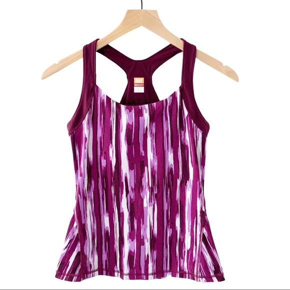 Lucy Power Cross Strap Sport Bra Tank Purple Print - Picture 2 of 16